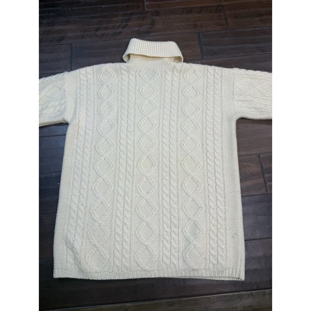 Vintage 80's Charter Club Sweater Wool Cable‎ Knit Fisherman | Cream | Medium